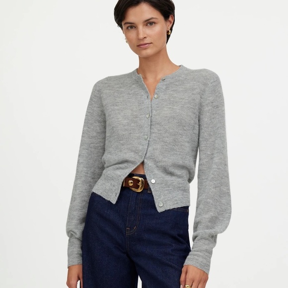 Madewell Ribbed Alpaca-Blend Cardigan Sweater - M - Picture 1 of 6